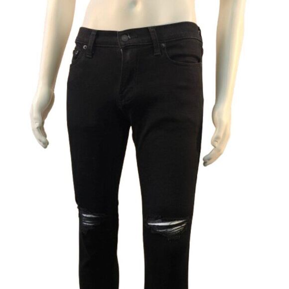 Hollister Jeans Mens 29 x 28 Skinny Black Denim Advanced Stretch Distressed - Picture 3 of 11